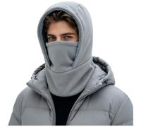 Men's Winter Knitted Hat with Ear Flaps Warm Stretchable(Light Gray)