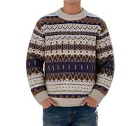 Men's Winter Knitted Jumper Jacquard Wool Jumper Jacquard Sweatshirt Norwegian Pattern Classic Sweater Stand-Up Collar Casual Shirt Thick Chunky Knit Shirt, O coffee., M