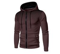 Mens Winter Leisure And Fitness Hooded Polka Dot Hoodie Sweatshirt Warm Slipper Coffee