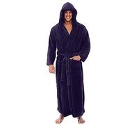 Men's Winter Lengthened Plush Shawl Bathrobe Fleece Dressing Gown Fluffy Bath Robe Housecoat Full Long Sleepwear Night Robe Lengthened Long Sleeved Robe Coat Purple