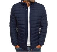 Men's Winter Padded Jacket Casual Sports Coat Thickened Warm Puffer Outerwear Soft Long sleeve full zipper Coats Fashionable Stand Collar Quilted Down Jackets for Snow Ski Hiking Travel Warm Cozy