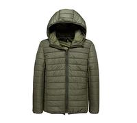 Mens Winter Padded Puffer Jacket Lightweight Long Sleeve Zipper Coat Soft Solid Color Windproof Puffer Jackets Casual Sports Hooded Coats Simple Style Outdoor for Hiking Travelling