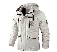 Men's Winter Parka with Hood - Hiking Jacket Men's Autumn Breathable Winter Jacket Warm Medium Length Winter Jacket with Zip Comfortable Outdoor Jacket Trendy Fashion Ski Jacket
