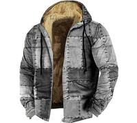 Men'S Winter Pullover Thermal Fleece Hoodies Warm Thick Wool Coats Mens Patchwork Jacket Retro Colorblock Jumper Color Matching Outdoor Jacket With Zipper Fleece Lined Boho Style Coats