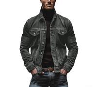 Mens Winter Retro Corduroy Lapel Cardigan Jacket Coat Streetwear Hip Hop Outwear(M Dark Gray)