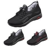 Men's Winter Shoes Warm Lined Waterproof - Black Snow Shoes Breathable Non-Slip Snow Boots Outdoor Hiking Shoes Winter Boots Flat Shoes Thermal Shoes Men's Boots, b, 9 UK