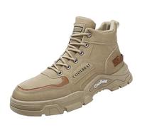 Men's Winter Shoes, Winter Boots, Non-Slip Ankle Boots, Waterproof Snow Boots, Warm Comfortable Lined Boots, Outdoor Trekking Shoes, Hiking Boots, Slip-On Boots, beige, 8 UK