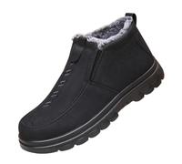 Men's Winter Shoes Without Laces, Snow Shoes Men's Lined Winter Boots Slip On Snow Boots Non-Slip Hiking Shoes High-Top Trekking Shoes Classic Sports Men's Shoes, black, 9.5 UK