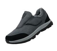 Men's Winter Shoes Without Laces, Trainers Men's Winter Shoes Warm Lined Sports Shoes Large Sizes Casual Shoes Outdoor Trainers Classic Comfortable Jogging Shoes, gray, 8 UK