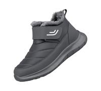 Men's Winter Snow Boots Extra Wide Width Waterproof Snow Boots, Fur Lined Winter Non Slip Durable Walking Shoes for Outdoor Hiking, Warm and Cosy Dark Gray