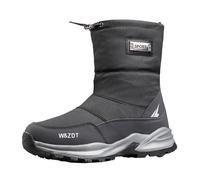 Men's Winter Snow Boots High Top Outdoor Sports Shoes Non Slip Warm Thick Pull Rope Leisure Boots for Cold Weather (Grey, 6.5)