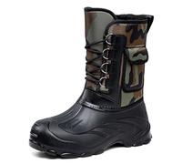 Men's Winter Snow Boots with Removable Liner -Waterproof Rubber Shell, Non-Slip Arctic Grip Outsole, Lace-Up Cold-Weather for & Rain n61 Army Green