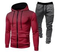 Mens Winter Sports Plus Fleece Polka Dot Print Zipper Hoodie Hoodie Pant Suit Bodybuilding Suits for Men
