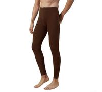 Mens Winter Thermal Long Johns Bottoms High Waist Legging Underwear Pants Suitable for Cold Weather Use (3XL Dark Brown)