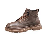 Men's Winter Walking Shoes Snow Men's Outdoor Chelsea Boots Roomy Fit | Work winter hiking boots Warm Insole Men's PU Leather Over The Knee Boots Men's Lace Up Winter Boots Winter Hunting