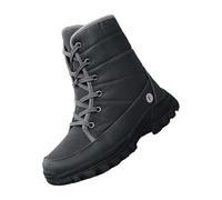 Mens Winter Warm Boots, High Top Lined Thermal Boots Thick Sole Comfortable Hiking Boot Lightweight Lace Up Fluffy Footwear Waterproof Anti-Slip Tall Snow Boot Fashion Leisure Walking Shoe