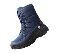 Mens Winter Warm Boots, High Top Lined Thermal Boots Thick Sole Comfortable Hiking Boot Lightweight Lace Up Fluffy Footwear Waterproof Anti-Slip Tall Snow Boot Fashion Leisure Walking Shoe