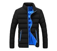 Mens Winter Warm Padded Puffer jacket Puffer jacket Stand Collar Insulated Down Jacket Warm Travelling Walking Plain Quilted Padded Winter Coat Zip Outerwear Coat UK