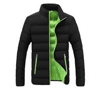 Mens Winter Warm Padded Puffer jacket Puffer jacket Stand Collar Insulated Down Jacket Warm Travelling Walking Plain Quilted Padded Winter Coat Zip Outerwear Coat UK