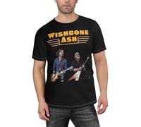 Men's Wishbone Rock Band Ash T-Shirt Casual Short-Sleeve Tees Concert Merch Lightweight Tee-Shirt Black L