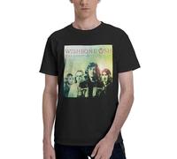 Men's Wishbone Rock Band Ash T-Shirt Short Sleeve Tee-Shirt Basic Simple Vintage Tops Cotton Crew Neck Shirt Black L