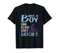 Mens Witch Gift Just A Boy Who Really Loves Witches T-Shirt