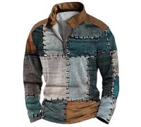 Men's Without Hood Sweatshirt Patchwork Pullover Sweatshirts For Sports | Streetwear lightweight jumper sport stand-up collar long sleeve cotton long sleeve shirt oversize sweatshirt