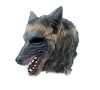 Mens Wolf Full Head Mask Brindle Effect Halloween Adult Fancy Dress Costume
