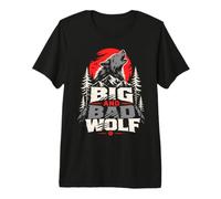 Mens Wolf Spirit Big and Bad Wolf Wolf Pack Funny Wolves Premium T-Shirt
