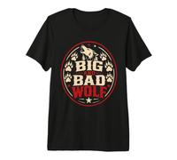 Mens Wolf Spirit Big and Bad Wolf Wolf Pack Funny Wolves Premium T-Shirt