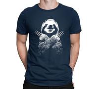 Mens Wolversloth Wolverine Sloth Funny T-Shirt Navy Blue (L)