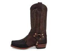 Men's Women Cowboy Boots Knight Boots Fashion Embroidered Square Tow Heel Retro Classic Medieval Renaissance Men's Pirate Boots Traditional Country Boot (Color : Dark brown, Size : 8.5 UK)