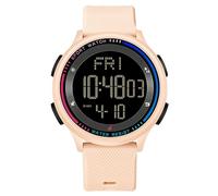 Mens Women Digital Sports Watch Ultra-Thin Minimalist Waterproof Watches Men with Wide Angle Display, Countdown Dual Time Stopwatch Backlight Alarm Mode, Wrist Watches for Boys Girls (Pink)