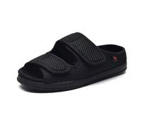 Mens Women Extra Wide Fit Sandals for Swollen Feet Diabetic Shoes Open Toe Slippers Adjustable Breathable Orthopedic Footwear (black, Adult, Men, 8, Numeric, UK Footwear Size System, Wide)