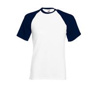 Men's Women Short Sleeve Baseball Tee - Fruit of the Loom T-shirt Raglan Top lot