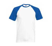 Men's Women Short Sleeve Baseball Tee - Fruit of the Loom T-shirt Raglan Top lot