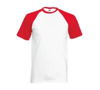 Men's Women Short Sleeve Baseball Tee - Fruit of the Loom T-shirt Raglan Top lot