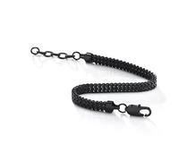 Men's Women Simple Fashion Stainless Steel Double Layer Chain Bracelet 6mm 8.5''-black