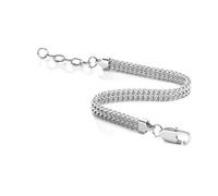 Men's Women Simple Fashion Stainless Steel Double Layer Chain Bracelet 6mm 8.5''-Silver
