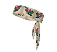 Mens Women South Sudan Flag Map With Yellow Star Sweat Band Sport Headband Men Workout Running Headband Athletic Unisex Hairband