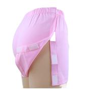 Mens Women Tear Away Underwear Reusable Stick-on Briefs Cotton Incontinence Pants Patient Care Trousers(Women's Pink,M)