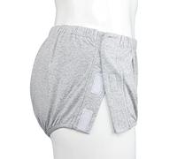 Mens Women Tear Away Underwear Reusable Stick-on Briefs Cotton Incontinence Pants Patient Care Trousers(Men's Gray,XL)