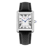 Men's Women Wrist Watches, Square Quartz Black Leather Strap Watch, Classic Analog Stainless Steel Quartz Waterproof Watches for Men Women, Gifts for Men Women Couple (1509 Men Black)