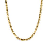 Mens Womens 24K Yellow Gold Filled Rope Chain Necklace 5mm 20-30' inch, 铜
