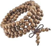 Men's Women's 8 mm Wooden Link Bracelet Wrist Necklace Tibetan Chain Bead Prayer Buddha Chinese Mala Elastic Knot 1 Piece Practical Treatment