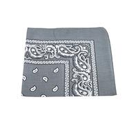 Men's/Women's Bandana Head or Neck Scarves Paisley Pattern 100% Cotton - Gray