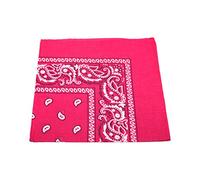 Men's/Women's Bandana Head or Neck Scarves Paisley Pattern 100% Cotton - Hot Pink