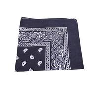 Men's/Women's Bandana Head or Neck Scarves Paisley Pattern 100% Cotton - Navy Blue
