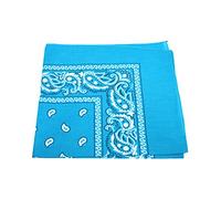 Men's/Women's Bandana Head or Neck Scarves Paisley Pattern 100% Cotton - Sky Blue