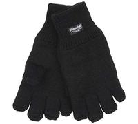 Mens Womens Black Fingerless Thinsulate Lined Thermal Knitted Gloves